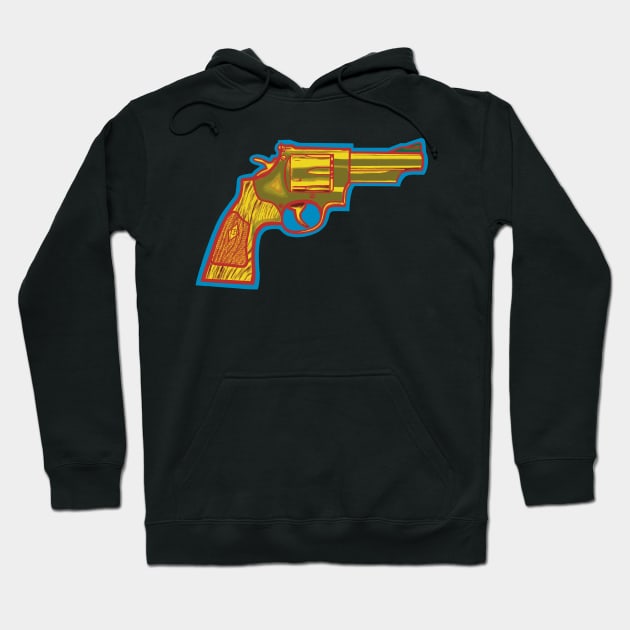 .44 Magnum Revolver Hoodie by Art from the Blue Room